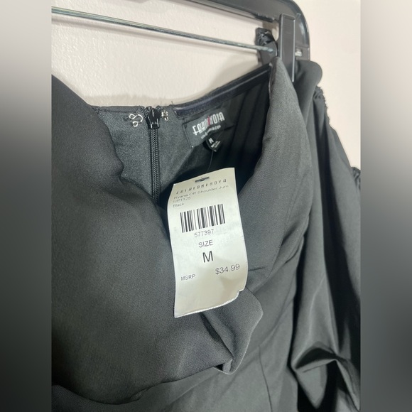 Off Shoulder Black Jumpsuit - Picture 5 of 7